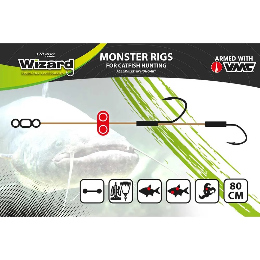 Купить Wizard 79339-801 связанный крючок Monster Surface Livebait Double Braid Catfish Specimen Black / Green 6/0-8/0 7ft.ru в интернет магазине Семь Футов