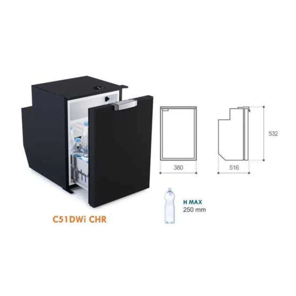 Купить Vitrifrigo 2435080 Холодильник Chromelock C42DW 42L Black 55x40x40 532 x 380 x 386 mm 7ft.ru в интернет магазине Семь Футов