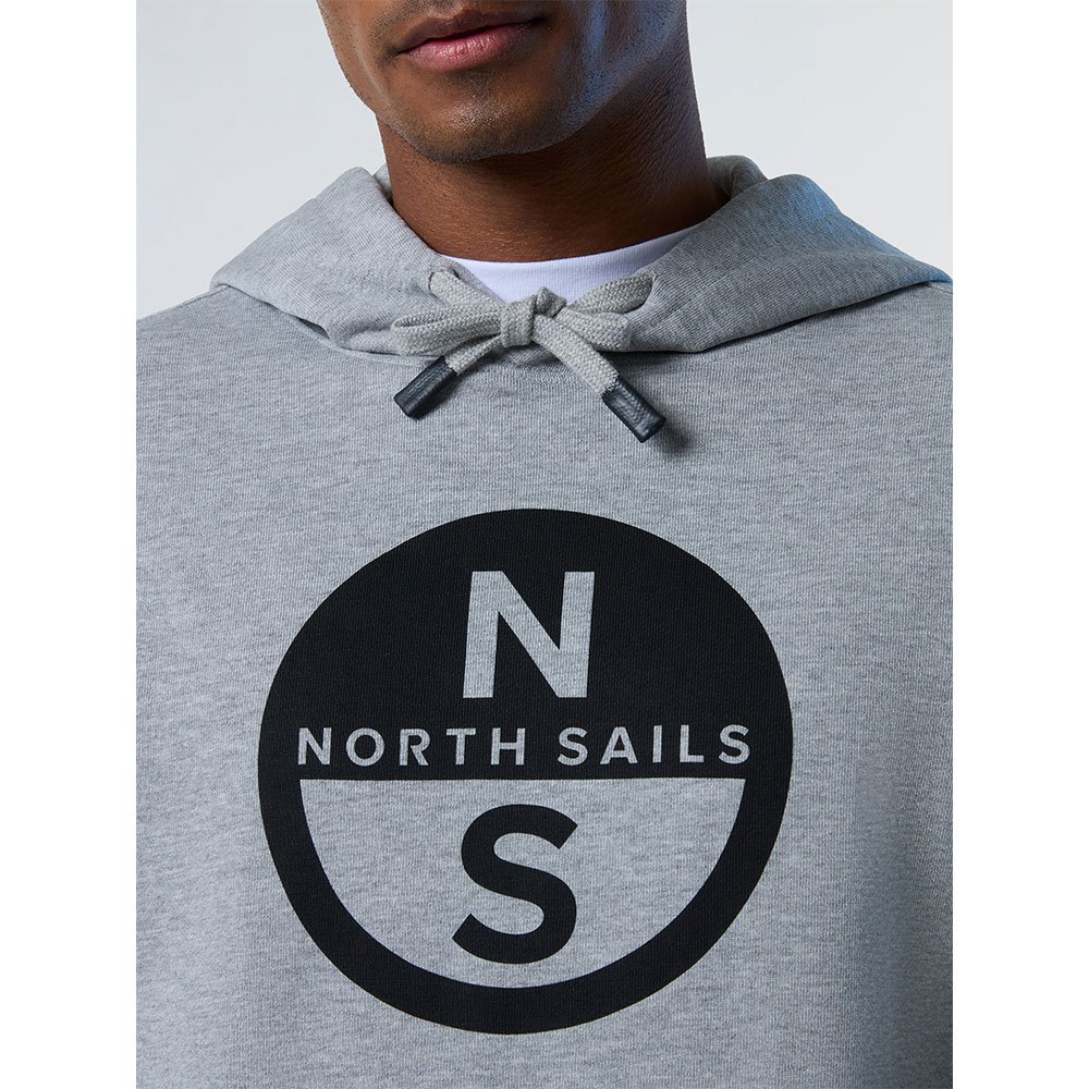 Купить North sails 691223-0926-M Толстовка с капюшоном Basic Logo Серый Grey Melange M 7ft.ru в интернет магазине Семь Футов