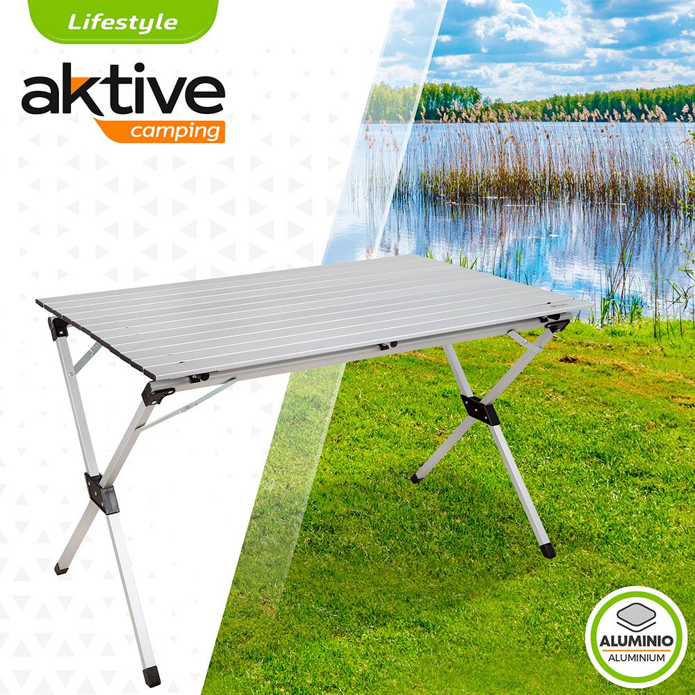 Купить Aktive 52841 110x70x70 Cm Алюминиевый складной стол Серый Aluminium 7ft.ru в интернет магазине Семь Футов