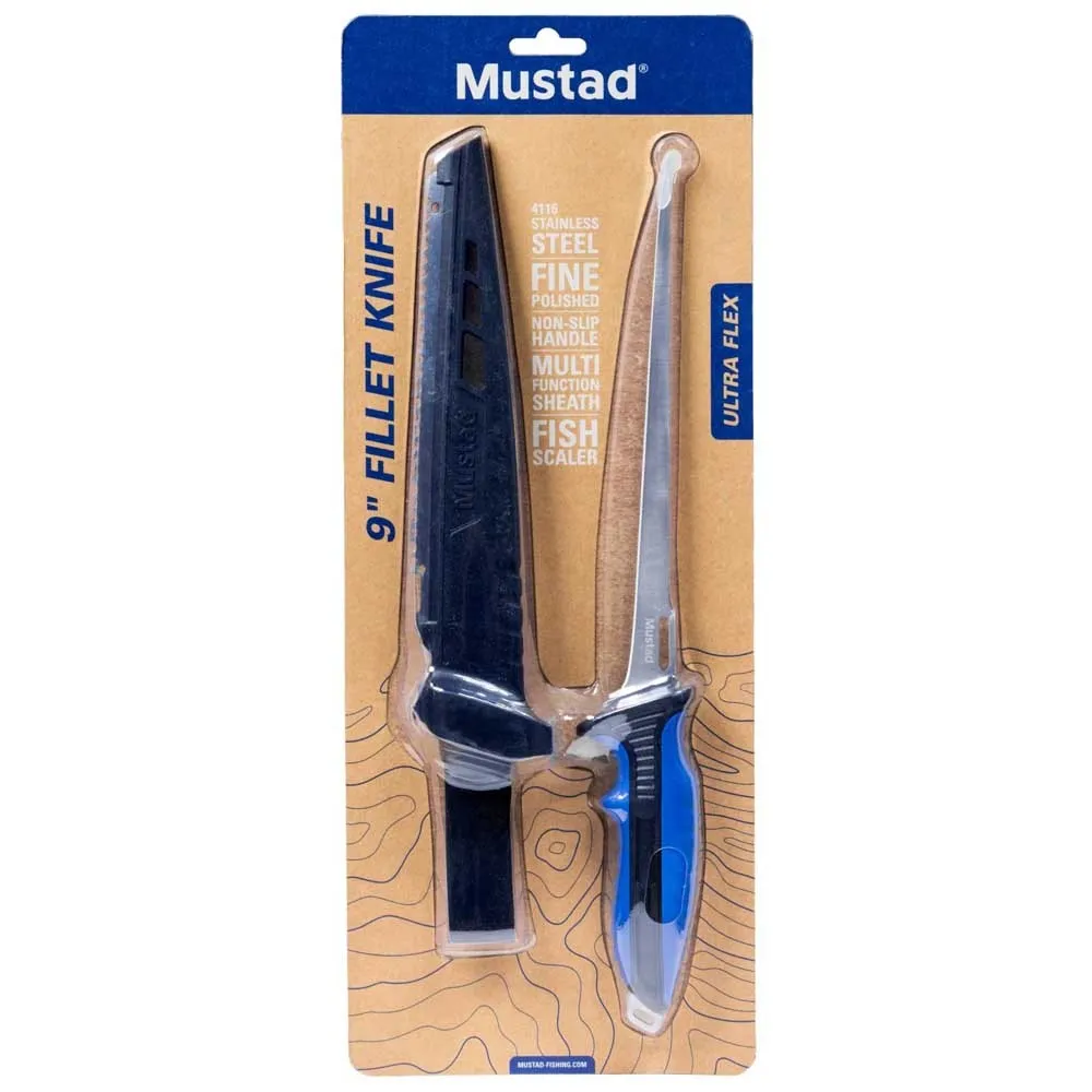 Купить Mustad MT-101-24 Нож нож MT101 Серебристый  Blue 9´´ 7ft.ru в интернет магазине Семь Футов