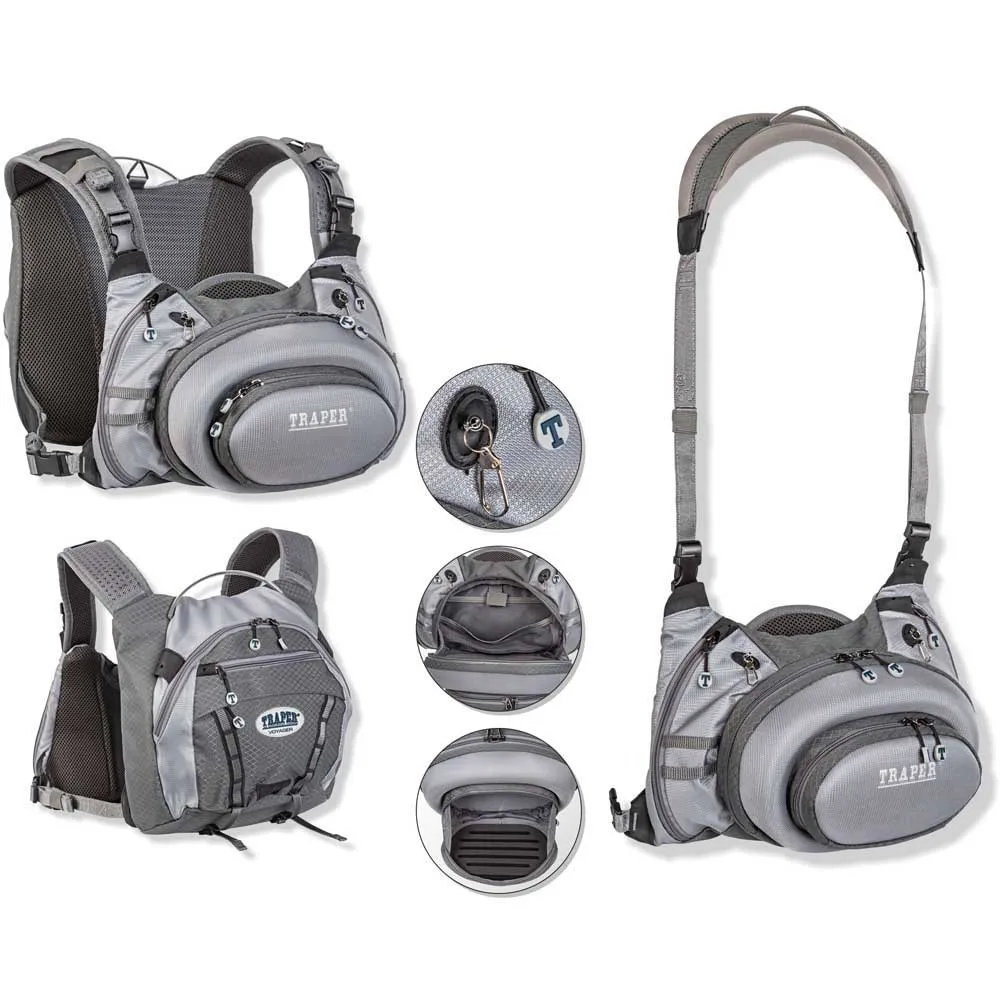 Купить Traper fly 81310 поясная сумка Voyager Chest Pack  Grey 7ft.ru в интернет магазине Семь Футов