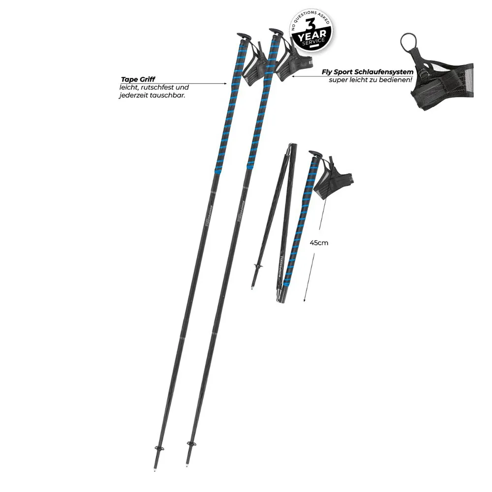 Купить Komperdell 1942378-10-125 трости Fxp composite trail Серебристый Blue 125 cm 7ft.ru в интернет магазине Семь Футов