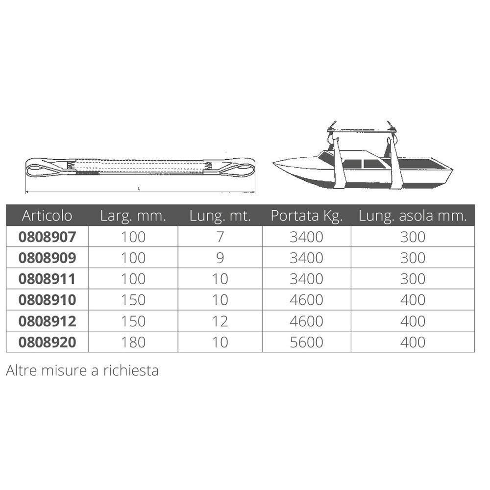 Купить Forniture nautiche italiane 808910 10 m Подъемный ремень Золотистый White 150 mm  7ft.ru в интернет магазине Семь Футов