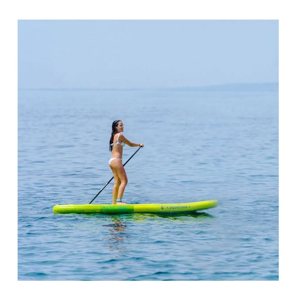 Купить Aquatone 6971559582818 Надувной комплект для падлбординга Wave 10´6´´ Lime 70x40x30 304.8 cm 7ft.ru в интернет магазине Семь Футов