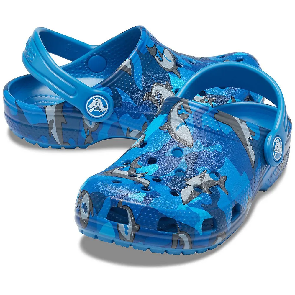 Купить Crocs 206147-4ki-c5 Деревянные башмаки Classic Shark PS Prep Blue 35x25x15 EU 20 7ft.ru в интернет магазине Семь Футов
