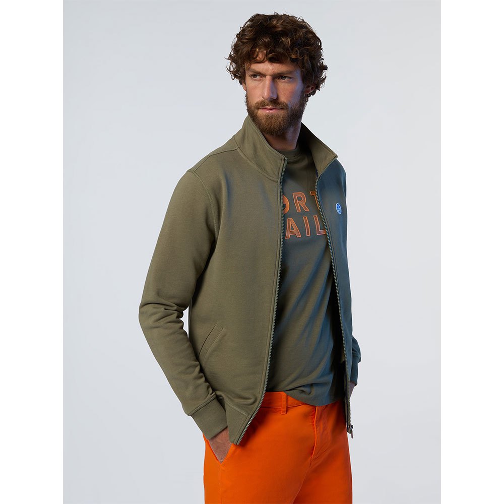 Купить North sails 691221-0441-M Свитер на молнии Basic Зеленый Dusty Olive M 7ft.ru в интернет магазине Семь Футов