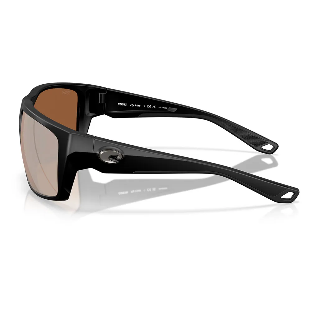 Купить Costa 06S9129-91290464 поляризованные солнцезащитные очки Fly line Matte Black 7 Copper Silver Mirror 580G/CAT3 7ft.ru в интернет магазине Семь Футов
