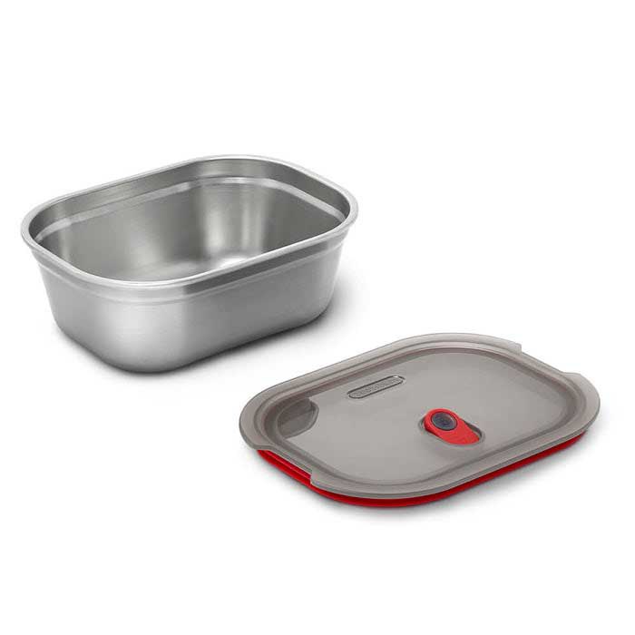 Купить Black+blum FBSS-BX-L017-FR Steel Food коробка Бесцветный Grey / Red Large 7ft.ru в интернет магазине Семь Футов