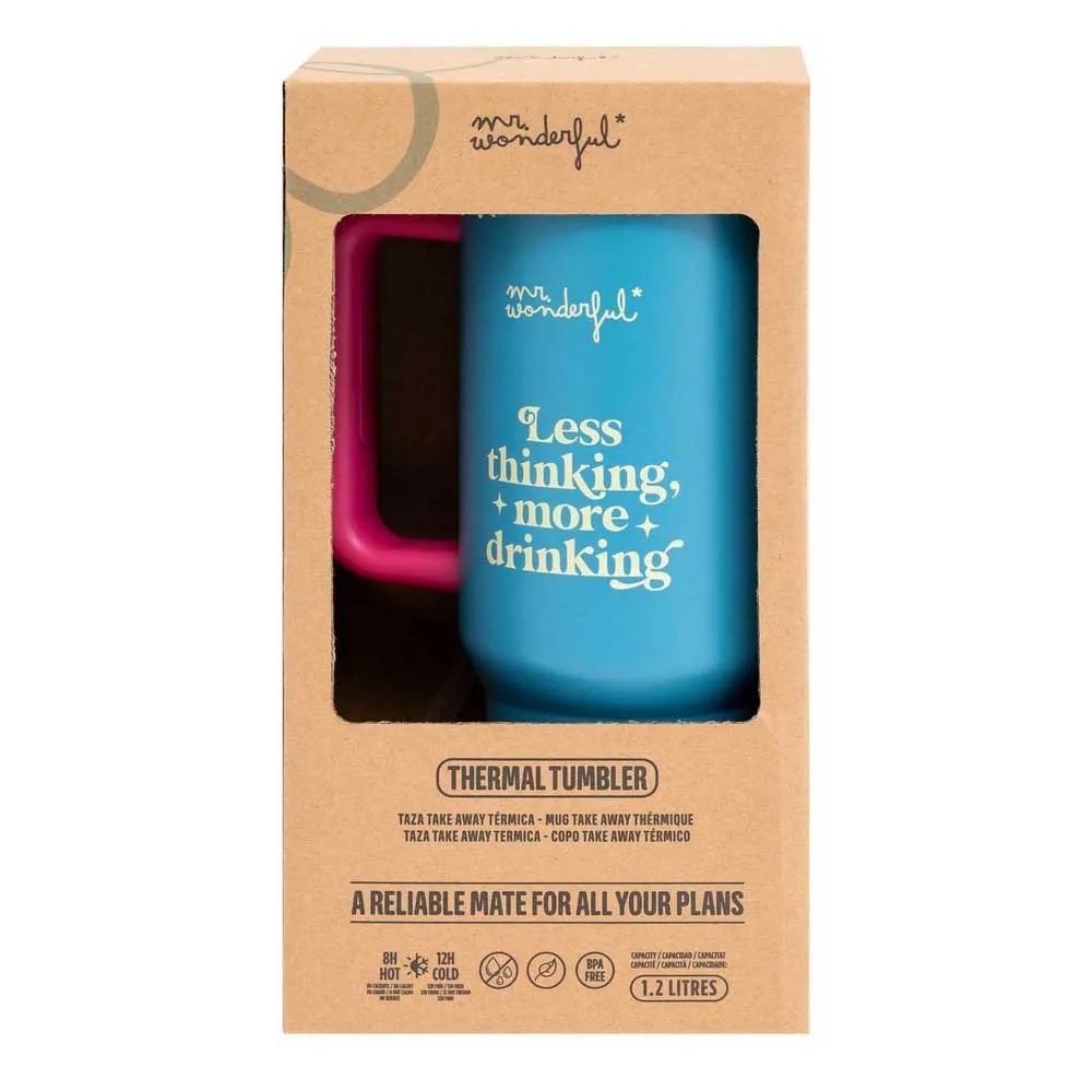 Купить Mr wonderful 8445641052605 термос Less Thinking More Drinking Pink 27x12x10 7ft.ru в интернет магазине Семь Футов