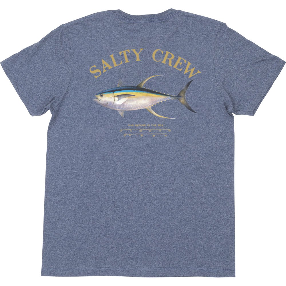 Купить Salty crew 20035039-NVYHTHR-L Футболка с коротким рукавом Ahi Mount Голубой Navy Heather L 7ft.ru в интернет магазине Семь Футов