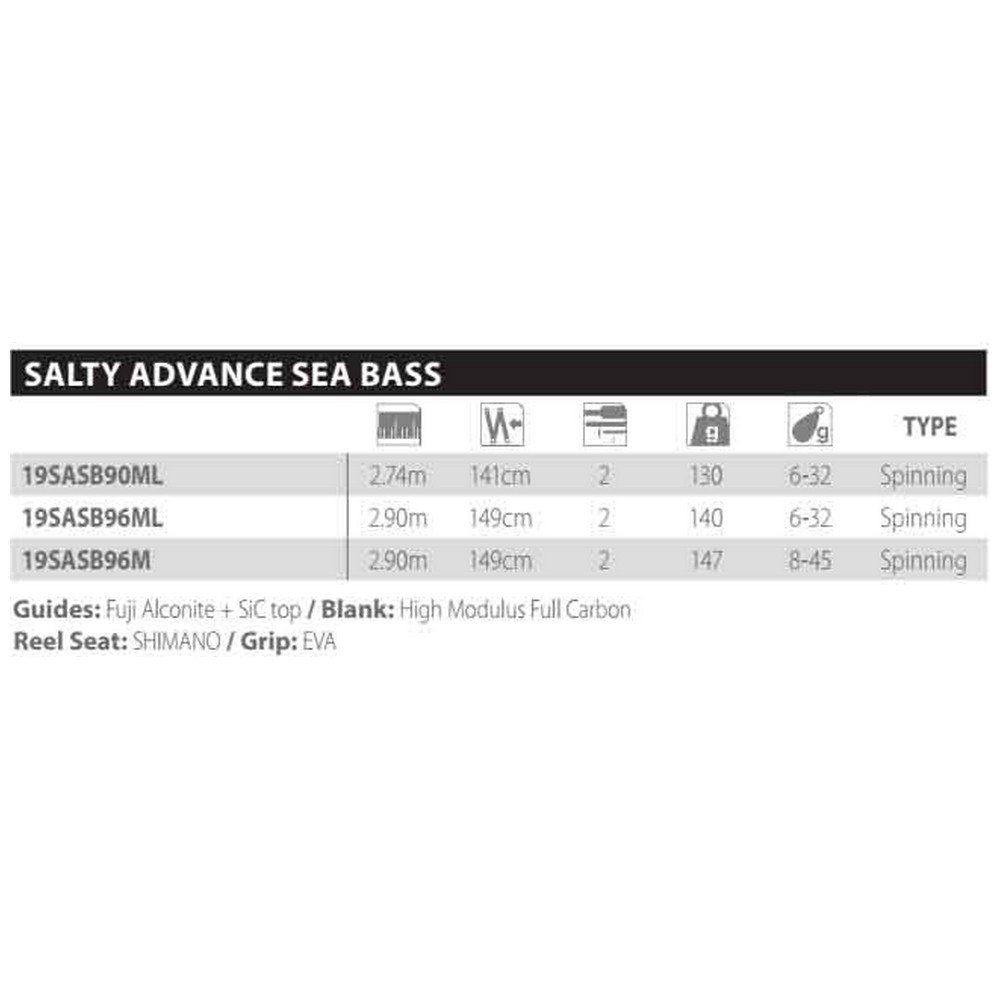 Купить Shimano fishing 19SASB96M Salty Advance Sea Bass Спиннинговая Удочка  Black 2.90 m  7ft.ru в интернет магазине Семь Футов