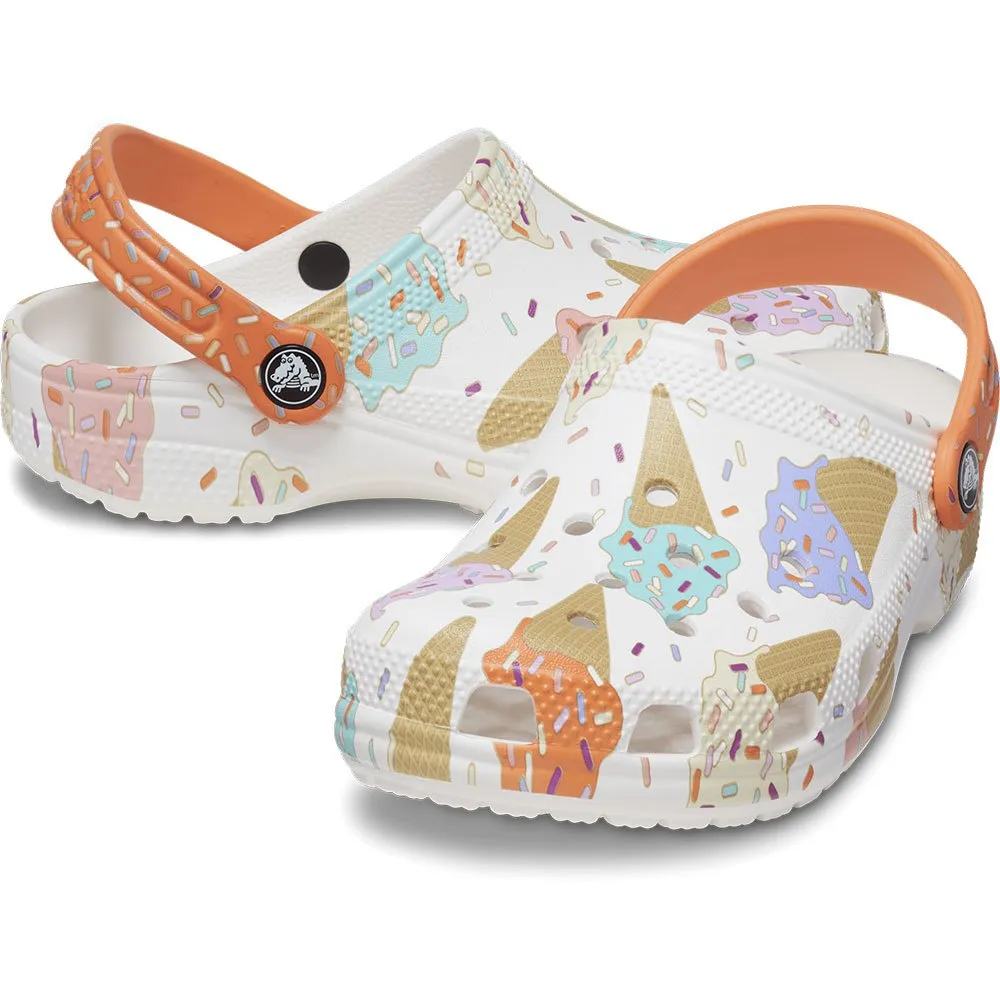 Купить Crocs 208572-94s-c9 Деревянные башмаки Classic Ice Cream Graphic White / Multi 35x25x15 EU 25 7ft.ru в интернет магазине Семь Футов