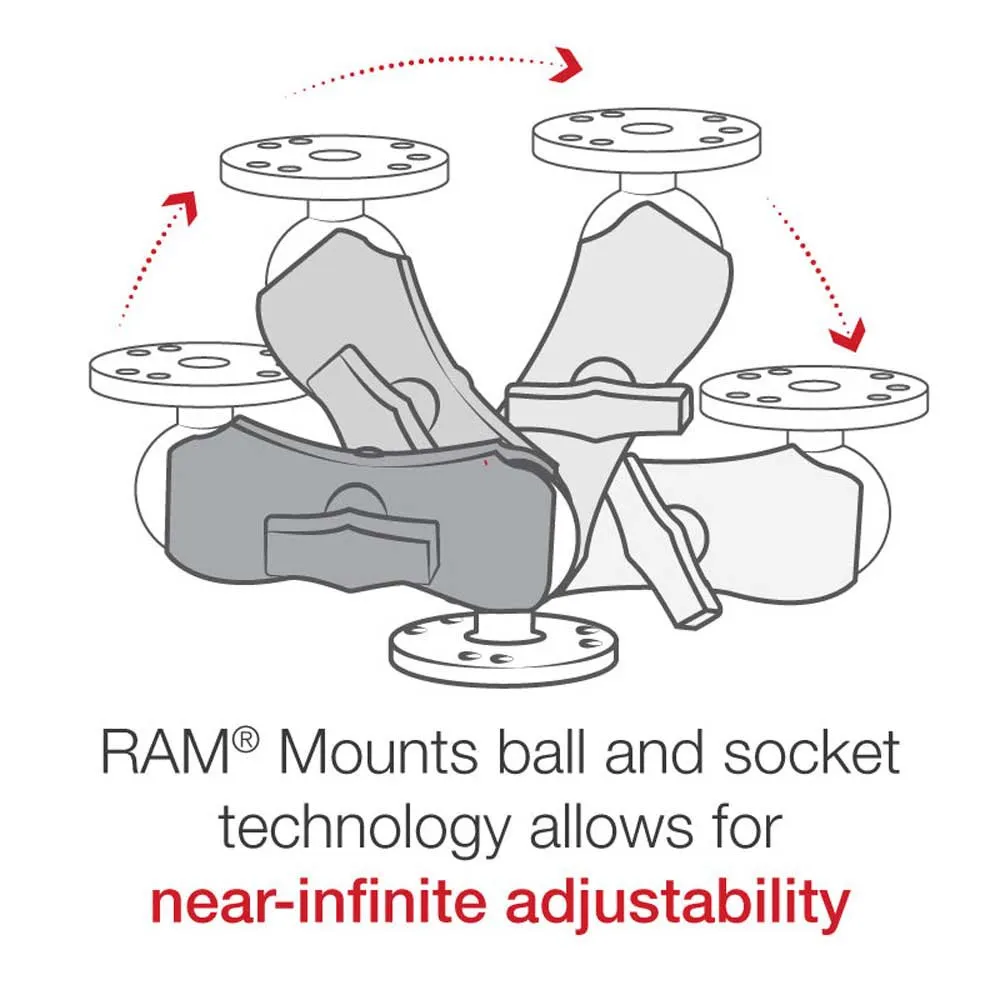 Купить Ram mounts RAM-101U-B C Размер короткий. две круглые пластины. универсальное двойное шаровое крепление Серебристый Black 7ft.ru в интернет магазине Семь Футов