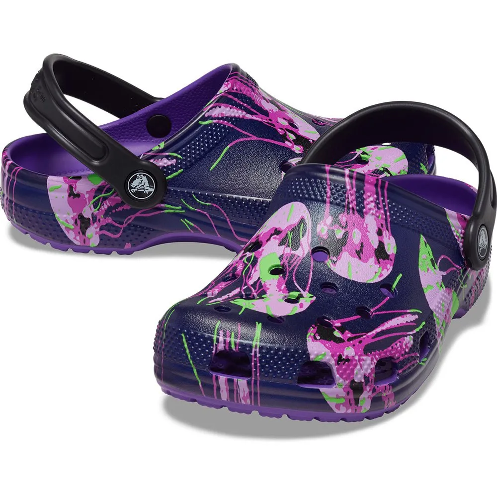 Купить Crocs 208456-573-c5 Деревянные башмаки Classic Meta Scape Neon Purple / Multi 35x25x15 EU 20 7ft.ru в интернет магазине Семь Футов