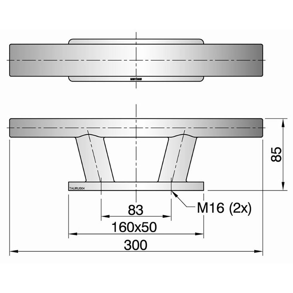 Купить Vetus VETTAURUS04 Taurus 4 Швартовная утка  Silver 300 mm 7ft.ru в интернет магазине Семь Футов