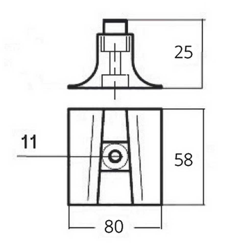 Купить Tecnoseal 2626445A Yamaha 300-350HP Алюминиевый анод  Grey 80 x 25 mm  7ft.ru в интернет магазине Семь Футов