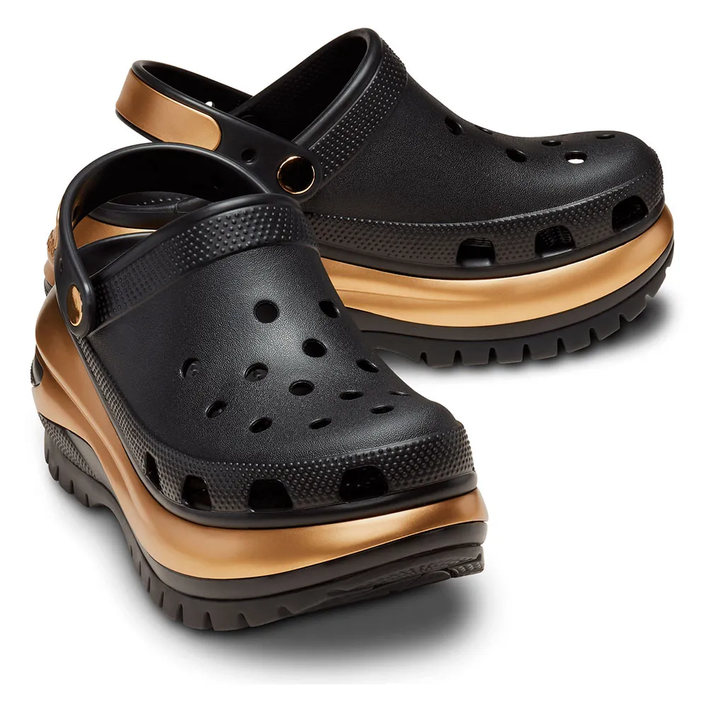 Купить Crocs 210368-072-m7w9 Деревянные башмаки Mega Crush Metallic Black / Gold 35x25x15 EU 39 7ft.ru в интернет магазине Семь Футов