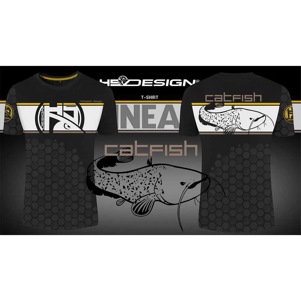 Купить Hotspot design 10003605-unit Футболка с коротким рукавом Linear Catfish Black 30x20x1 2XL 7ft.ru в интернет магазине Семь Футов