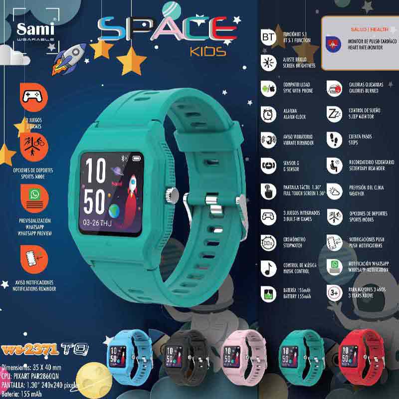 Купить Sami WS2371TQ Смарт-часы Space Kids Зеленый  Turquoise 7ft.ru в интернет магазине Семь Футов