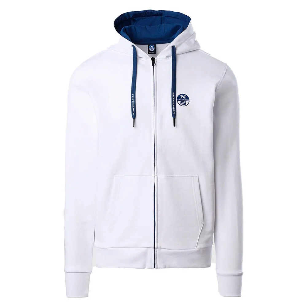 Купить North sails 691067-0101-4XL Толстовка на молнии Logo Белая White 4XL 7ft.ru в интернет магазине Семь Футов