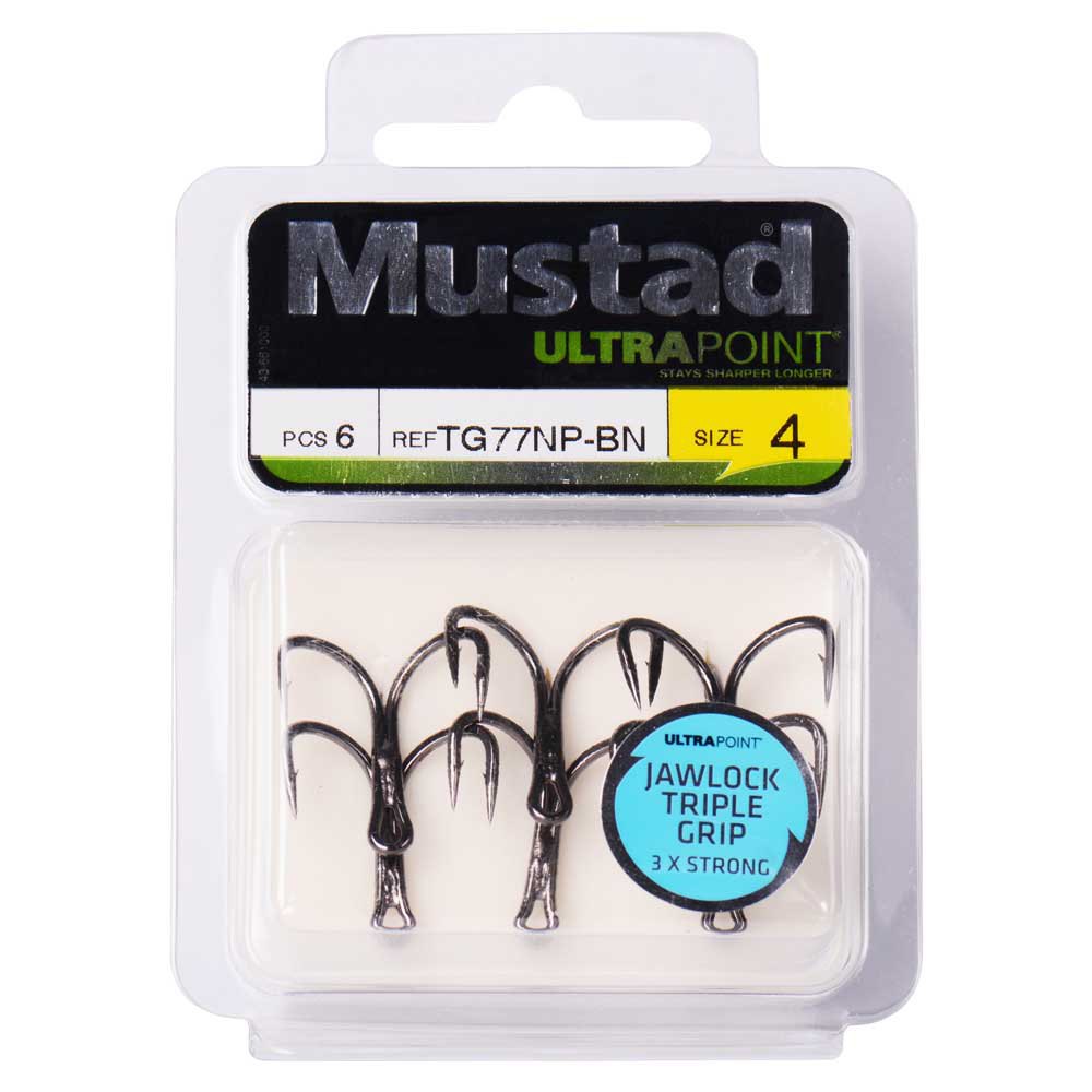 Купить Mustad TG77NP-BN-10-B09 Jawlock Triple Grip Тройной Крючок Серебристый Black Nickel 10 7ft.ru в интернет магазине Семь Футов