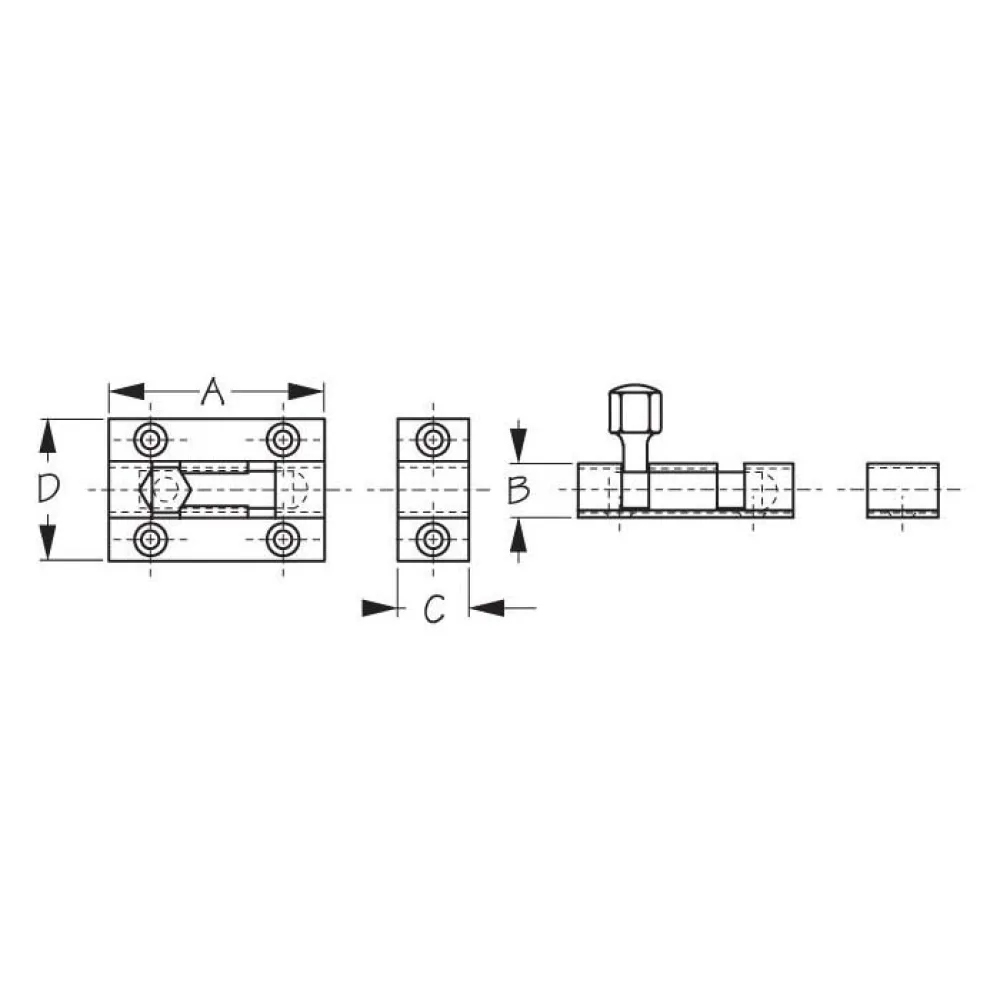 Купить Seadog line 354-2225011 Засов  Silver 50.80 mm 7ft.ru в интернет магазине Семь Футов