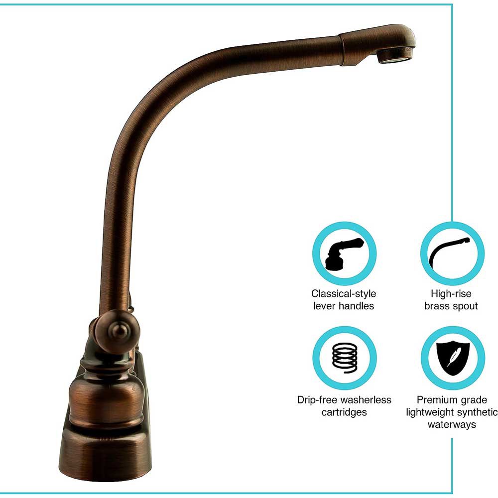 Купить Dura faucet 621-DFPK210CORB Classic Hi-Rise Кухонный водопроводный кран Золотистый Oil Rub Bronze 25.4 cm 7ft.ru в интернет магазине Семь Футов