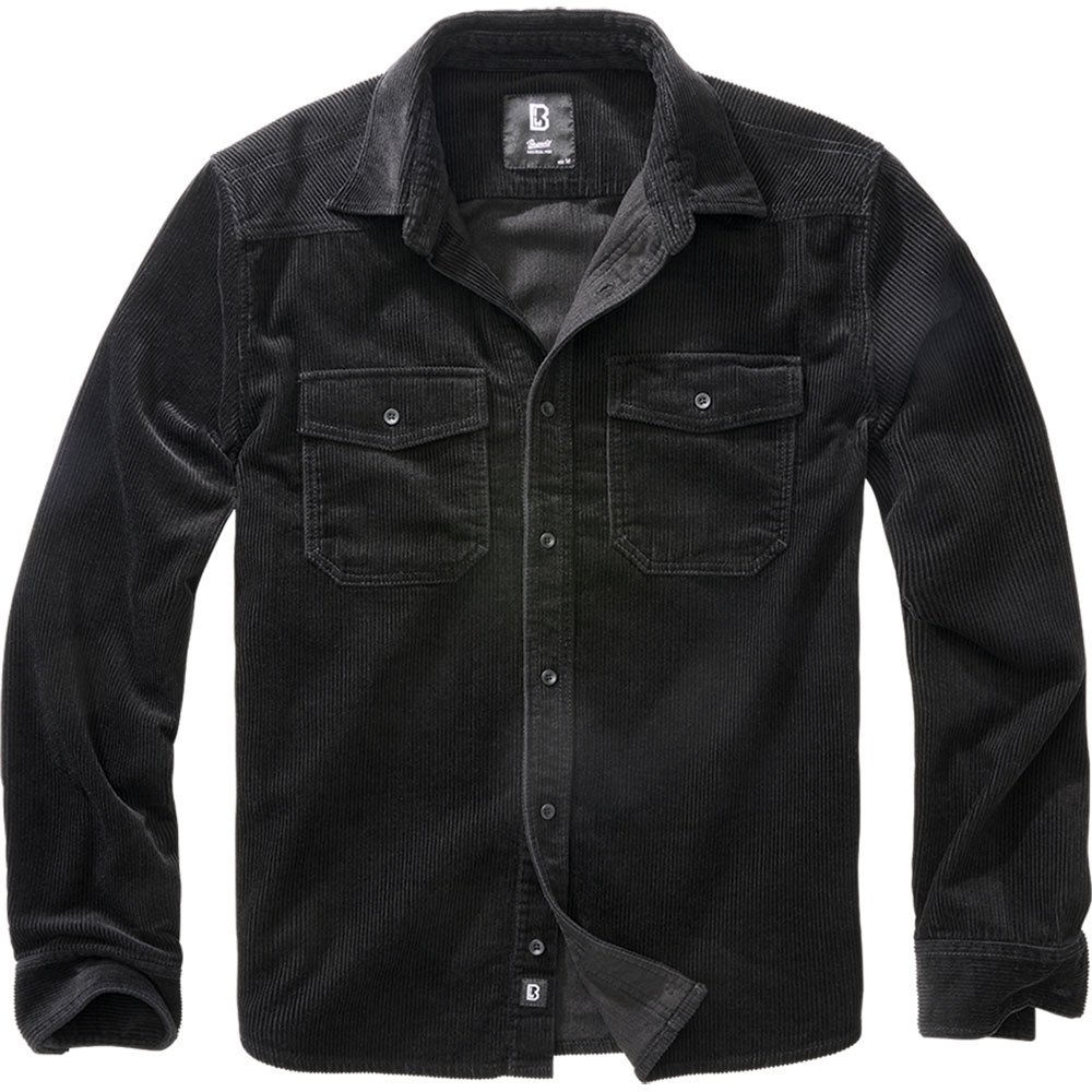 Купить Brandit 4035-2-XL Рубашка с длинным рукавом Corduroy Classic Черный Black XL 7ft.ru в интернет магазине Семь Футов