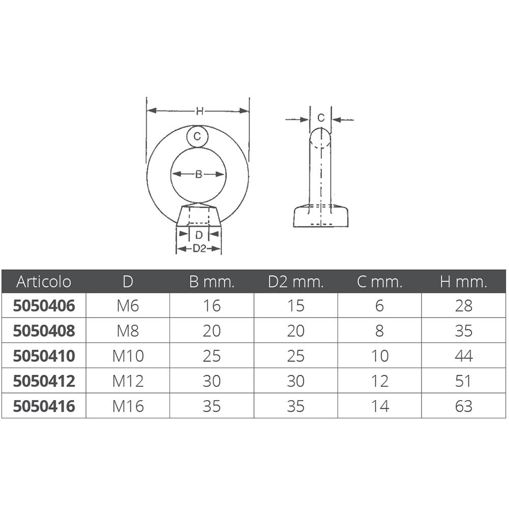 Купить Forniture nautiche italiane 5050408 M8 Болт с внутренней резьбой из нержавеющей стали Золотистый Silver 7ft.ru в интернет магазине Семь Футов