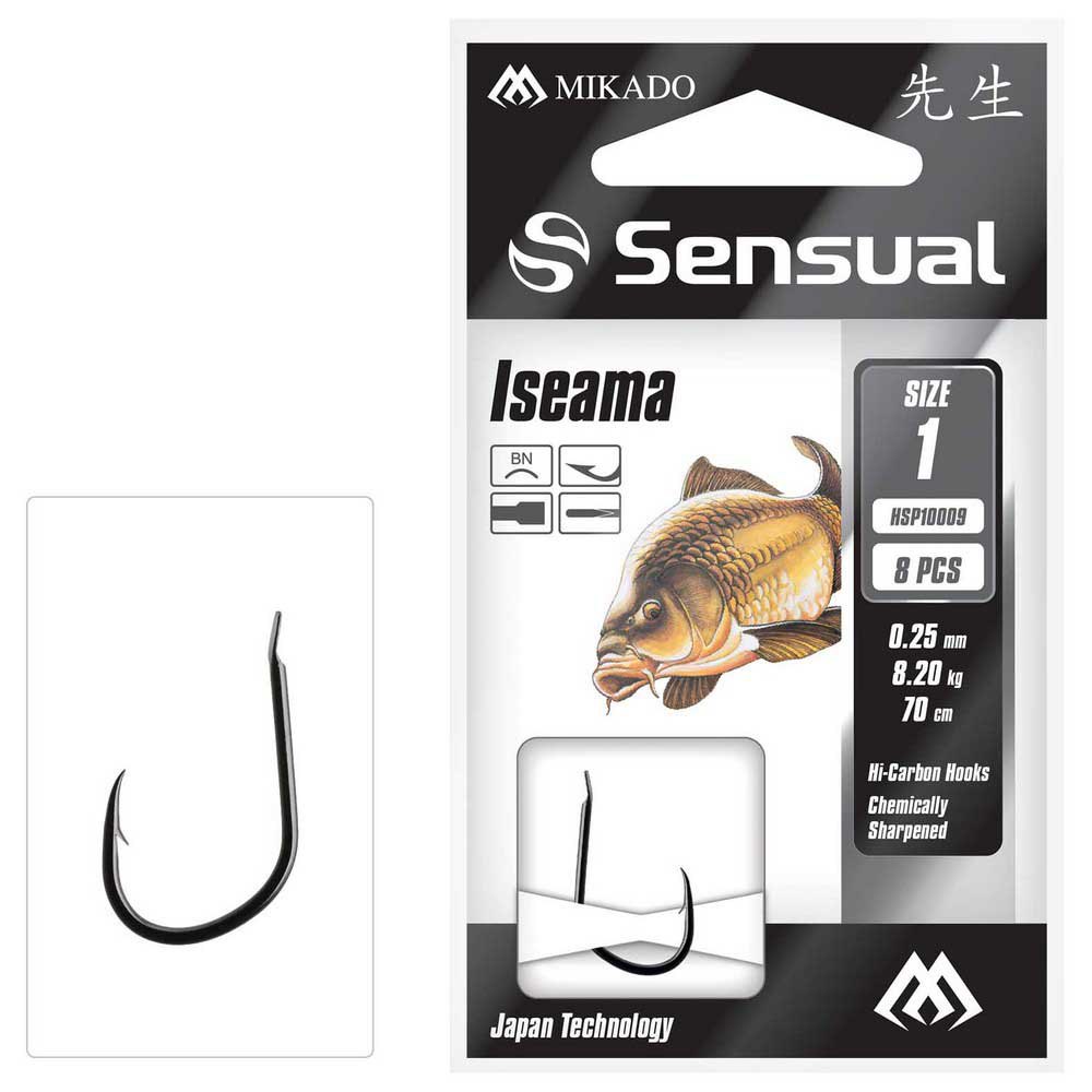 Купить Mikado HP10009-1B-025 Snelled Sensual Iseama 0.250 mm Связанные Крючки Серебристый Black Nickel 1 7ft.ru в интернет магазине Семь Футов