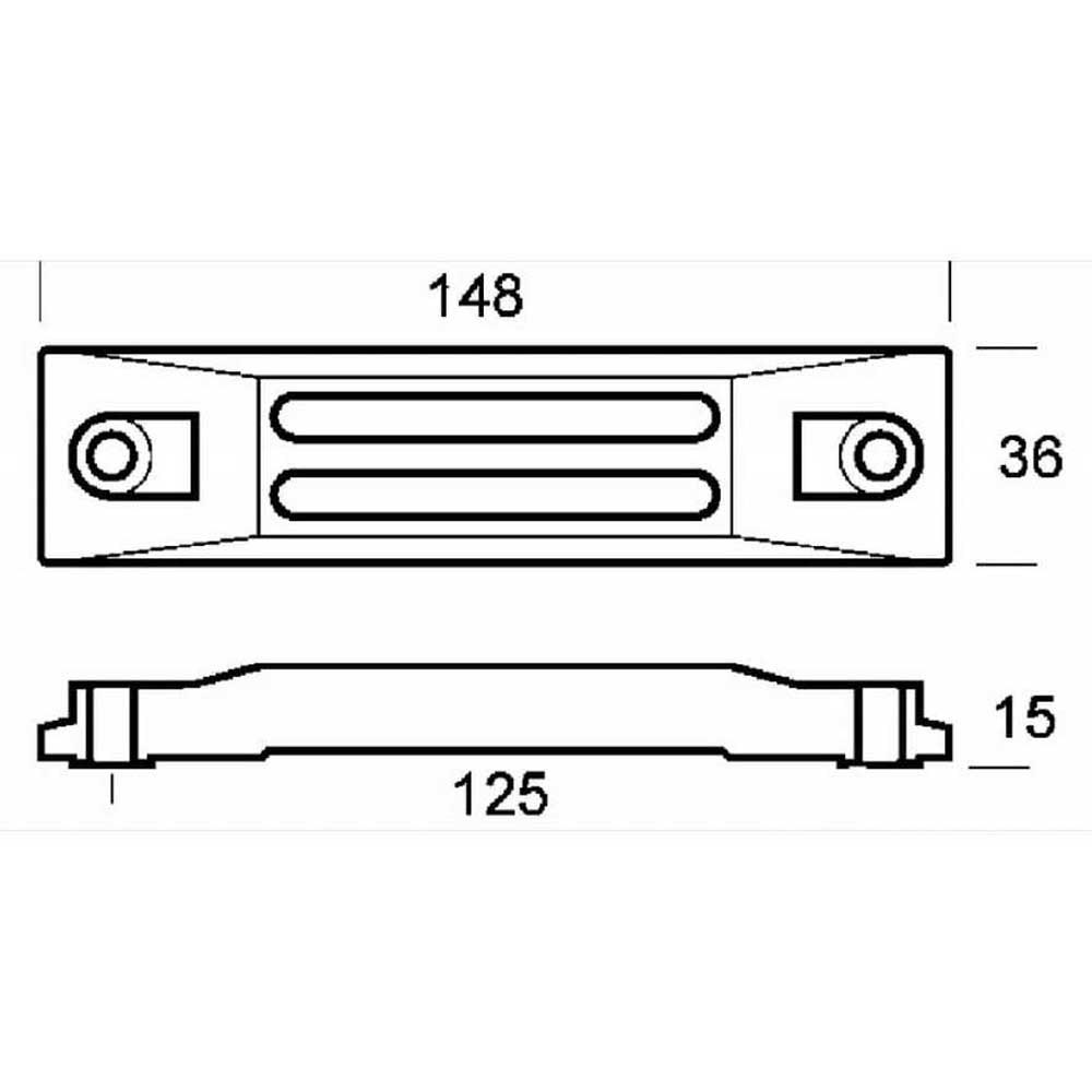 Купить Tecnoseal 2626953 25-50HP Цинковая пластина Анод  Silver 148 x 36 x 15 mm  7ft.ru в интернет магазине Семь Футов