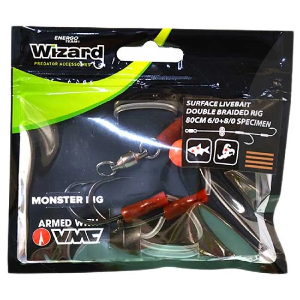 Купить Wizard 79339-801 связанный крючок Monster Surface Livebait Double Braid Catfish Specimen Black / Green 6/0-8/0 7ft.ru в интернет магазине Семь Футов