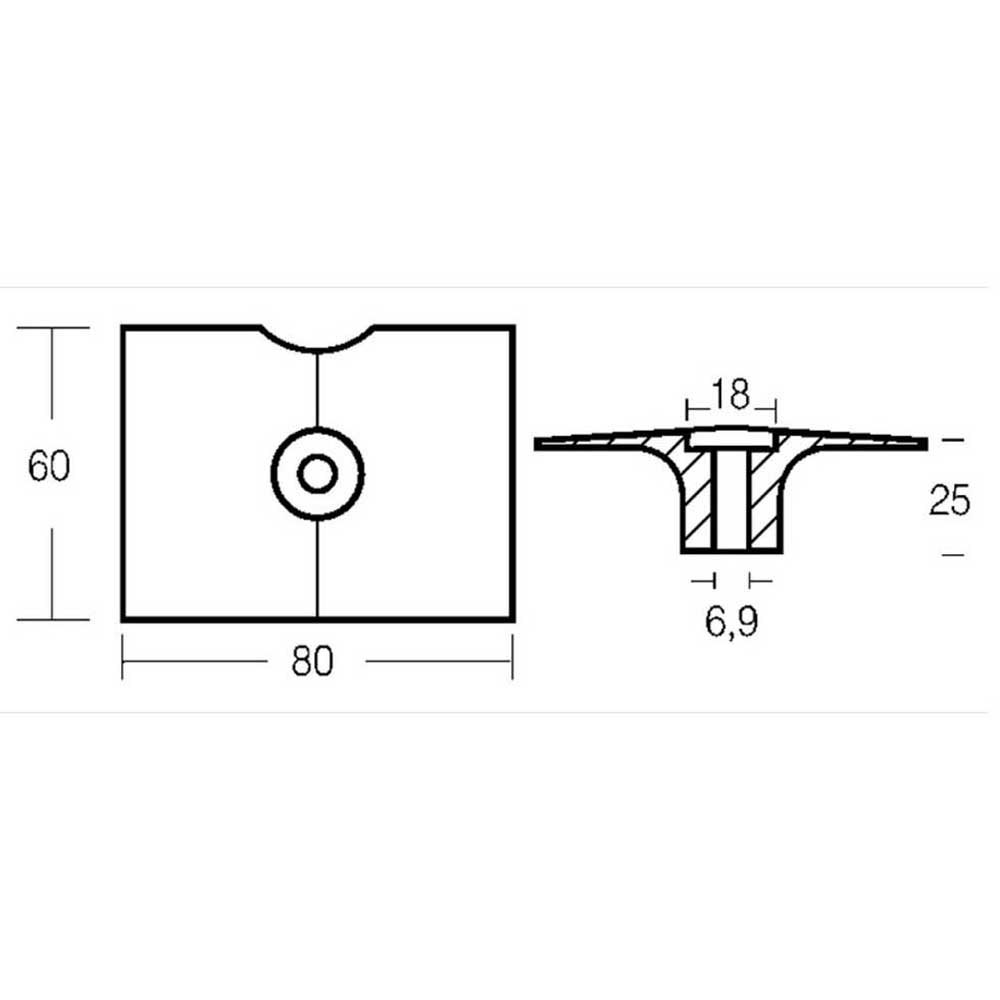 Купить Tecnoseal 2626426A Yamaha 8-25HP 4T Алюминиевый пластинчатый анод  Silver 60 x 80 x 25 mm  7ft.ru в интернет магазине Семь Футов