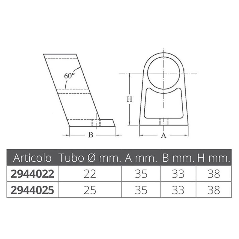 Купить Forniture nautiche italiane 2944025 Центральная опора поручня Серебристый Silver 25 mm  7ft.ru в интернет магазине Семь Футов