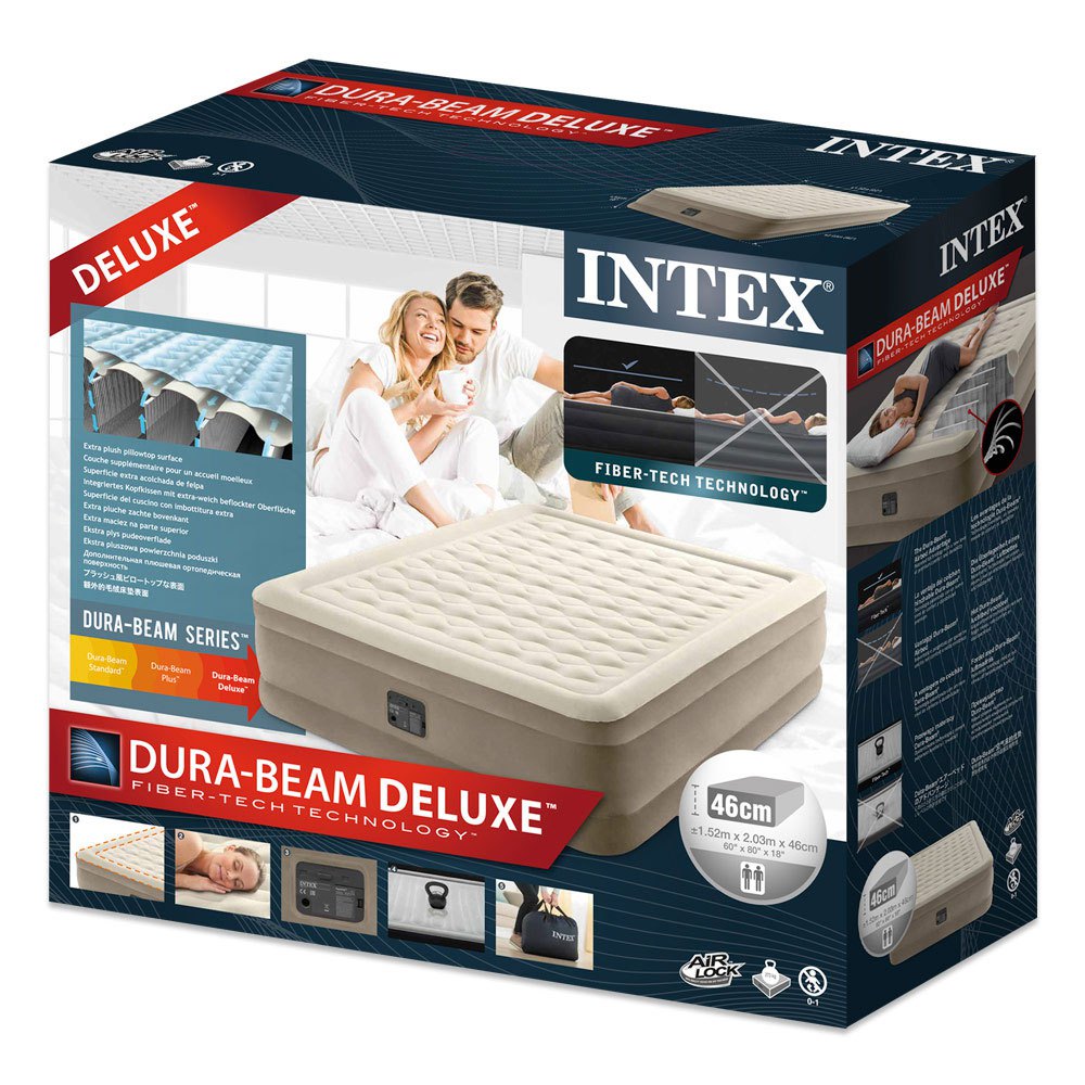 Купить Intex 64428 Ultra Plush Надувная кровать размера queen-size  Beige 7ft.ru в интернет магазине Семь Футов