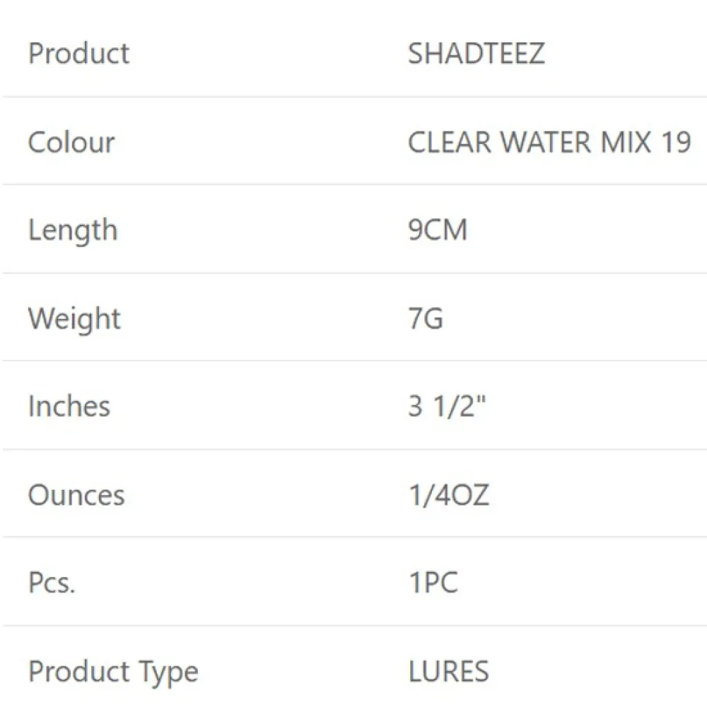 Купить Westin P023-1019-008-UNIT Мягкий приманка Shadteez Clear Water Mix 7g 90 mm 3 Единицы 19 7ft.ru в интернет магазине Семь Футов