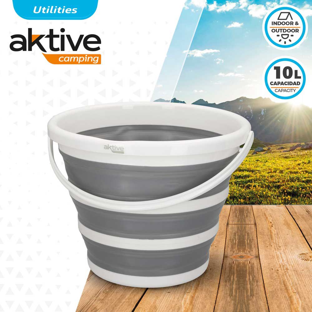 Купить Aktive 52984 10L Складной ковш  Grey 32 x 32 x 24.5 cm 7ft.ru в интернет магазине Семь Футов