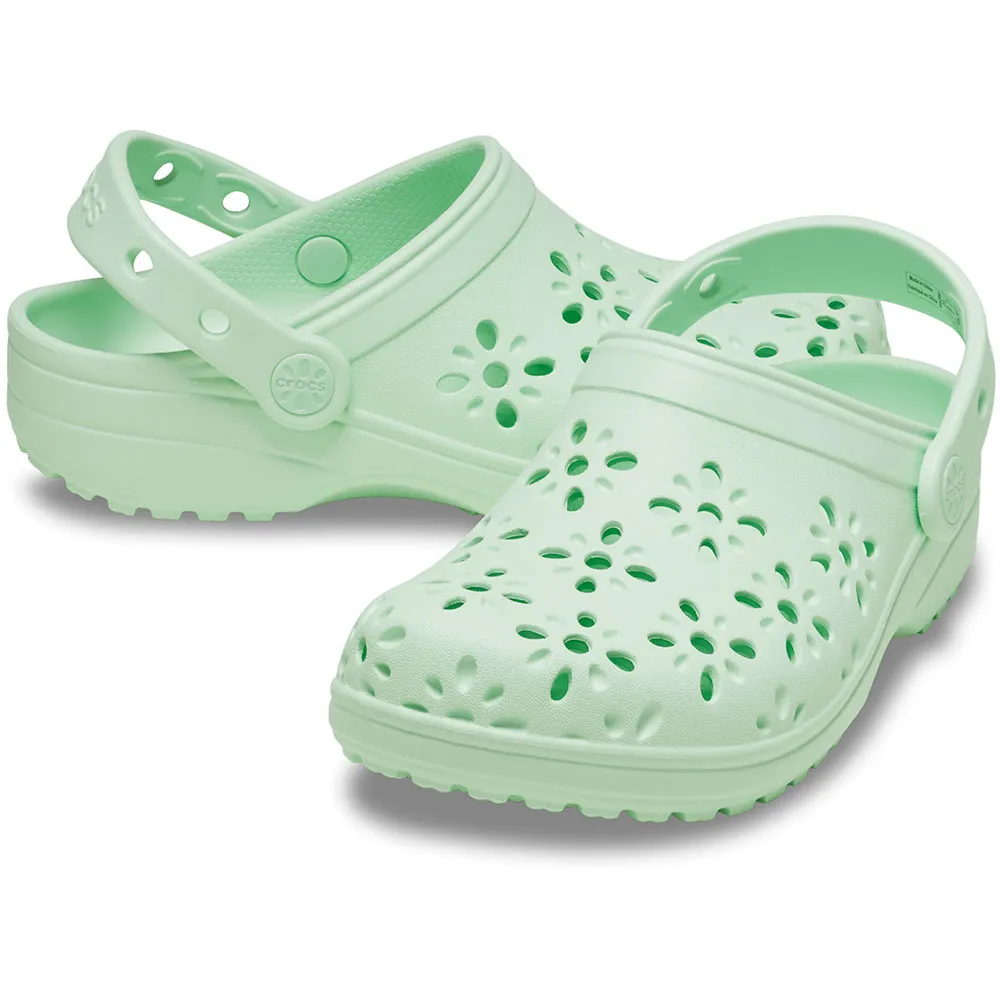 Купить Crocs 210943-3yh-j3 Деревянные башмаки Classic Floral Cut Out Jade Tint 35x25x15 EU 34 7ft.ru в интернет магазине Семь Футов