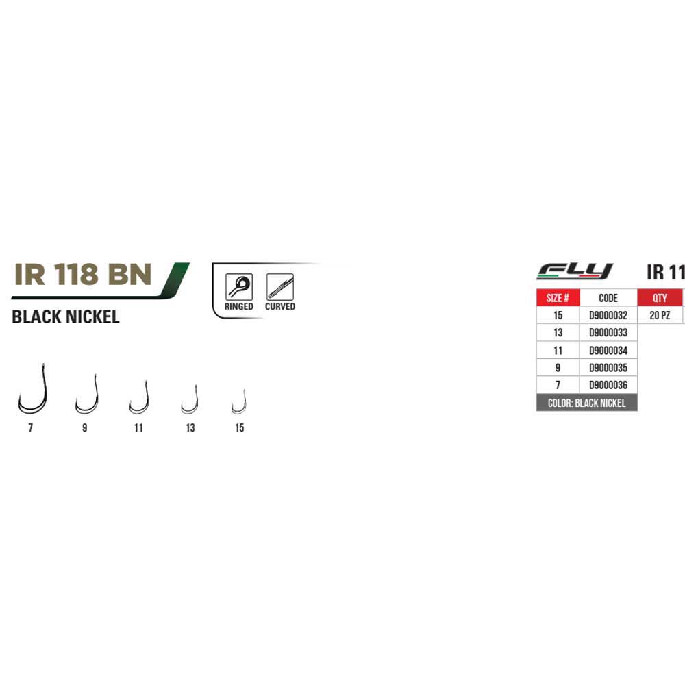 Купить Fly D9000033 Ir 118 Колючий Одноглазый Крючок Black Nickel 13 7ft.ru в интернет магазине Семь Футов