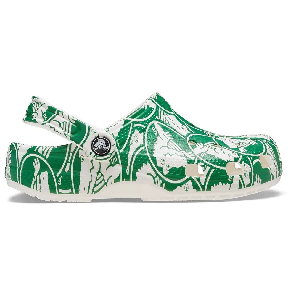 Купить Crocs 210008-3wh-c4 Деревянные башмаки Classic Duke Print Green Ivy 35x25x15 EU 19 7ft.ru в интернет магазине Семь Футов