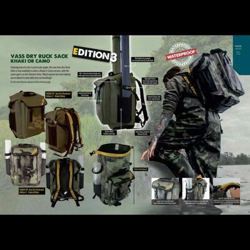 Купить Vass VG500-92/34/40 сухой мешок Edition 3 40L Зеленый  Camo 7ft.ru в интернет магазине Семь Футов