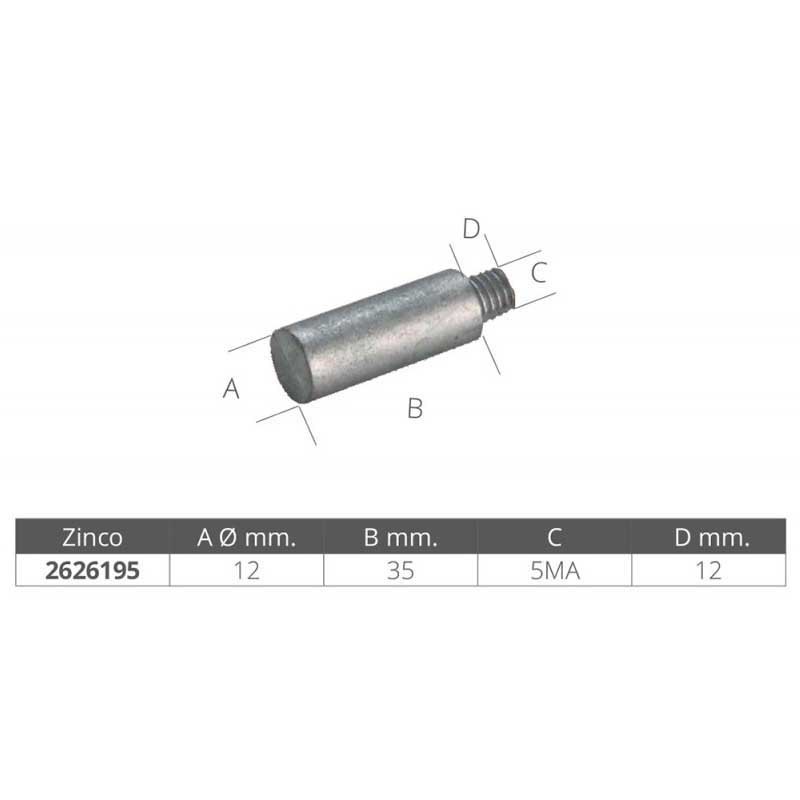 Купить Enrico polipodio 2626195 Bukh Теплообменники с цинковым анодом Grey 12 x 37 mm  7ft.ru в интернет магазине Семь Футов