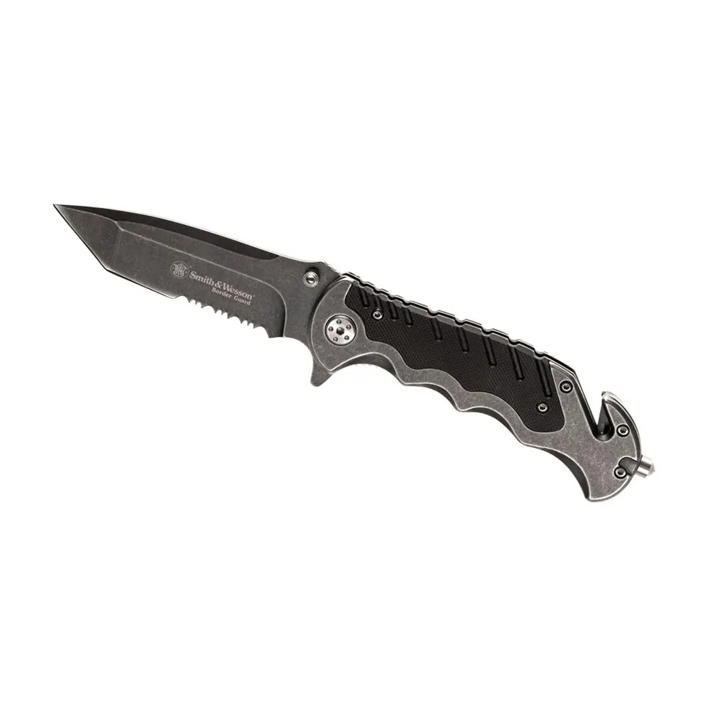 Купить Smith & wesson 10570600000 Нож нож Border Guard SWBG10S Serrated Tanto Серебристый Black 7ft.ru в интернет магазине Семь Футов