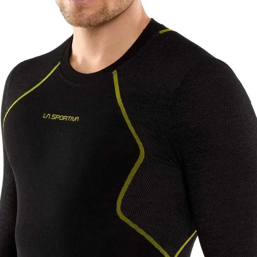 Купить La sportiva zasb002k00y00.l Базовый слой с длинным рукавом Wool40 Aero Black / Yellow 30x25x2 7ft.ru в интернет магазине Семь Футов