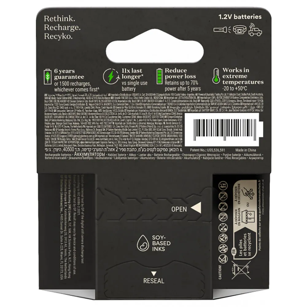 Купить Gp batteries 1260335 Аккумуляторная батарея ReCyko Professional NiMH AAA Silver 7ft.ru в интернет магазине Семь Футов