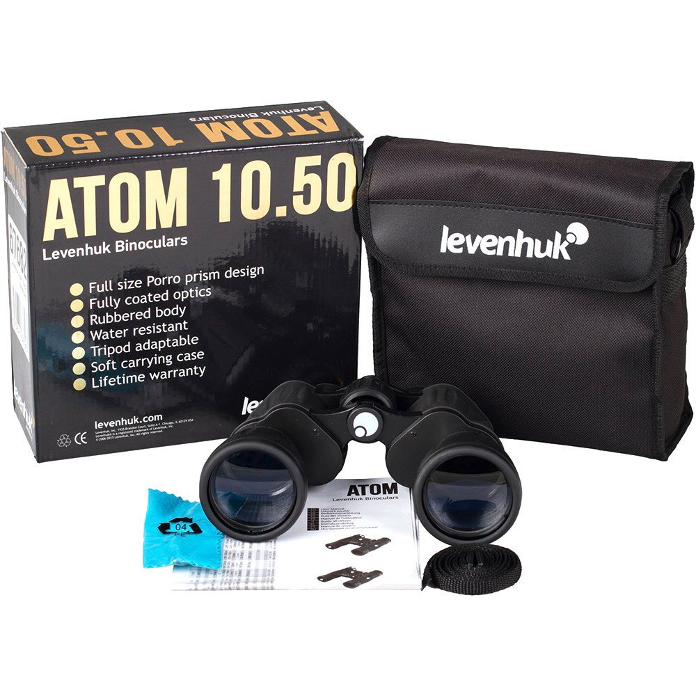 Купить Levenhuk 67682 Atom 10x50 Бинокль Черный  Black 7ft.ru в интернет магазине Семь Футов