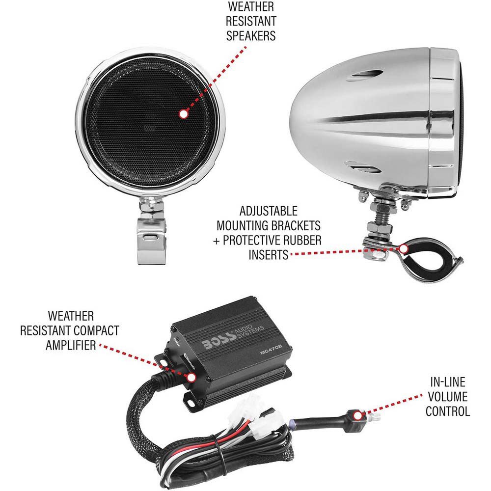 Купить Boss audio 153-MC470B All-Terrain Звук Usb-Динамик Серебристый Grey 7ft.ru в интернет магазине Семь Футов