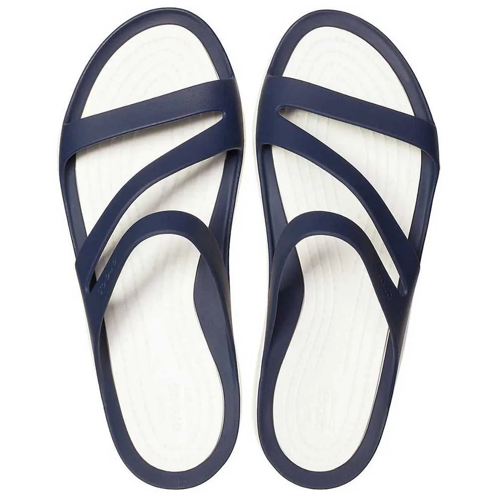 Купить Crocs 203998-462b-w8 Шлёпанцы Swiftwater Navy / White 32x20x10 EU 38 7ft.ru в интернет магазине Семь Футов