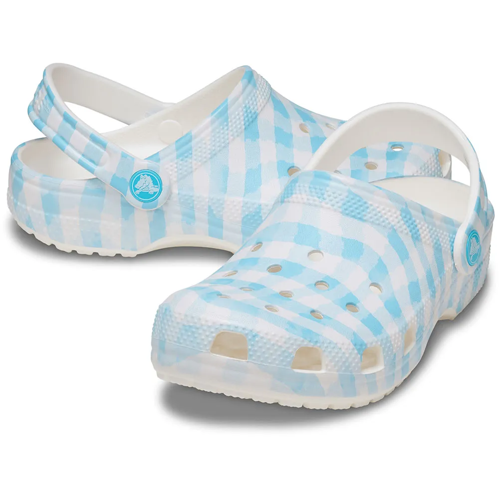 Купить Crocs 210988-16s-j4 Деревянные башмаки Classic Gingham White / Blue 35x25x15 EU 36 7ft.ru в интернет магазине Семь Футов